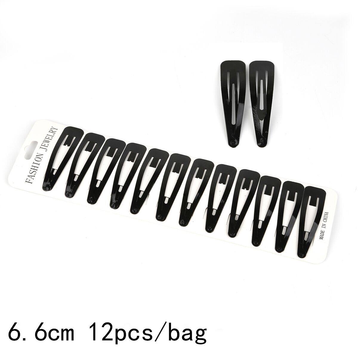 Đen 12 Cái/Bộ Kim Loại Kẹp Tóc Cặp Tóc Đơn Giản BB Clips Kẹp Tóc Cho Cô Gái Womens Hairgrips Phụ Kiện Tạo Kiểu Tóc