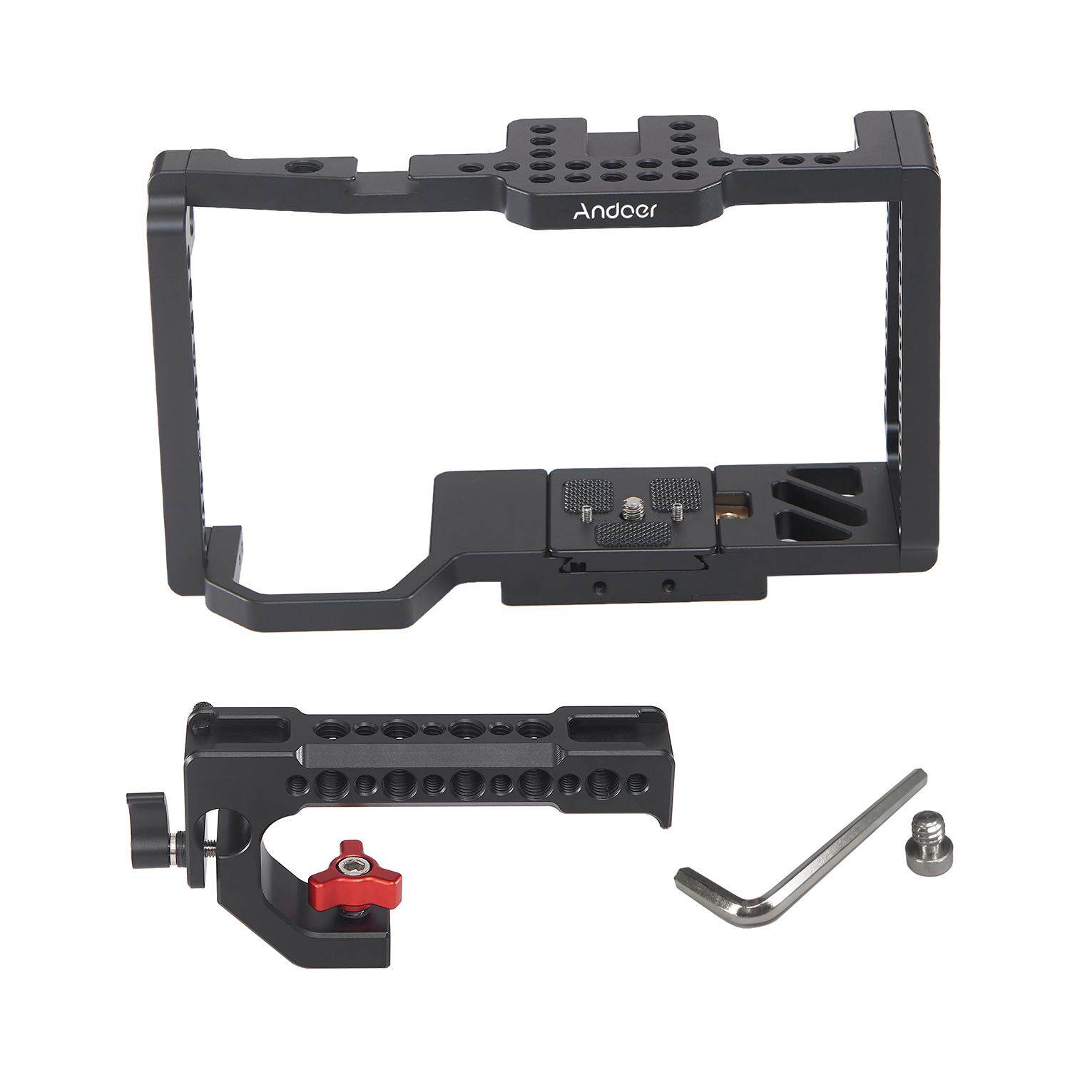 Andoer Camera Cage Video Stabilizer with Top Handle Grip Quick Release ...