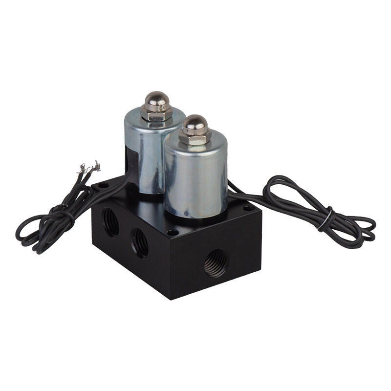 ชุดวาล์วโซลินอยด์สองหัว12V,วาล์วหลากหลายระบบกันสะเทือนสำหรับรถยนต์อุปกรณ์เสริมรถยนต์โช้คอัพรถยนต์