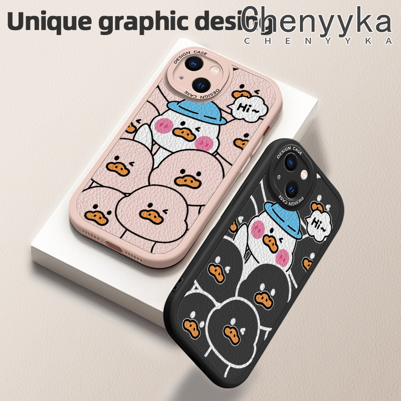 Chenyyka Casing For Xiaomi Redmi Note 9 Note 9s Note 9 Pro Max Xiaomi Poco M2 Pro Case Cartoon Cute Duck Original Shockproof Leather Phone Case Fashion New Design Pattern Soft Silicone Case Full Lens Cover Camera Protection Case