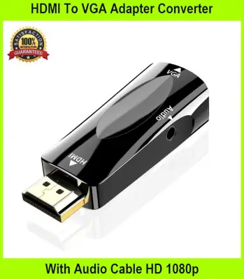 HDMI To VGA Adapter Converter With Audio Cable HD 1080p For Laptop Pc