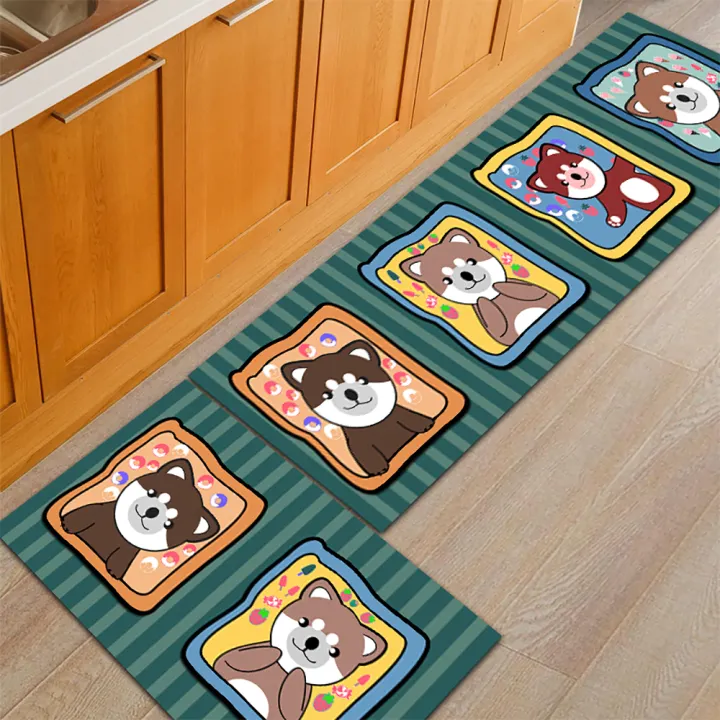 2pcs Set Of 40 1cm 40 60cm Long Kitchen Rug Floor Mat Printed Non Slip Home Carpet Lazada Singapore
