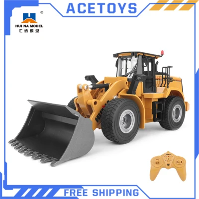 Kmoist HUINA 567 1:16 RC Truck Bulldozer Wheel Shovel Loader Tractor Model Engineering Car 9 Channel Radio Controlled Cars Toys for Boys