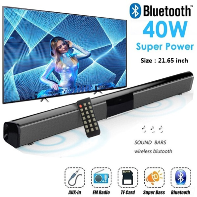 MinChiซาวน์บาร์บลูทูธไร้สาย20W,ลำโพงสเตอริโอระบบเสียงHifiสำหรับโฮมเธียเตอร์บาร์เสียงรอบทิศทางคอลัมน์วิทยุFM TF AUX