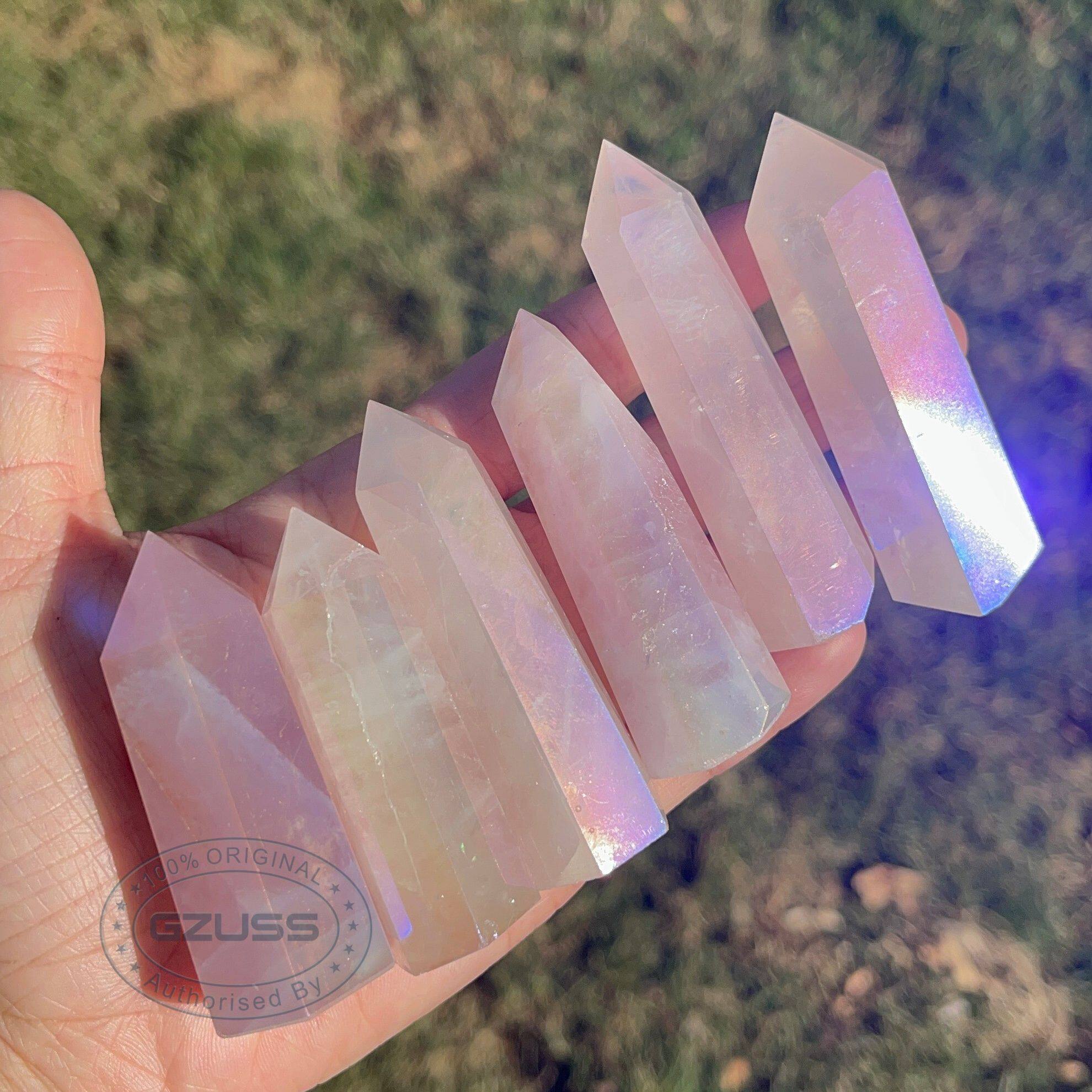 1pcs 4-10cm Aura Rose Quartz Point - Aura Rose Quartz Stone - Rose Quartz Crystal - Aura Quartz Crystal - Rose Quartz Aura - Aura Rose Quartz Crystal