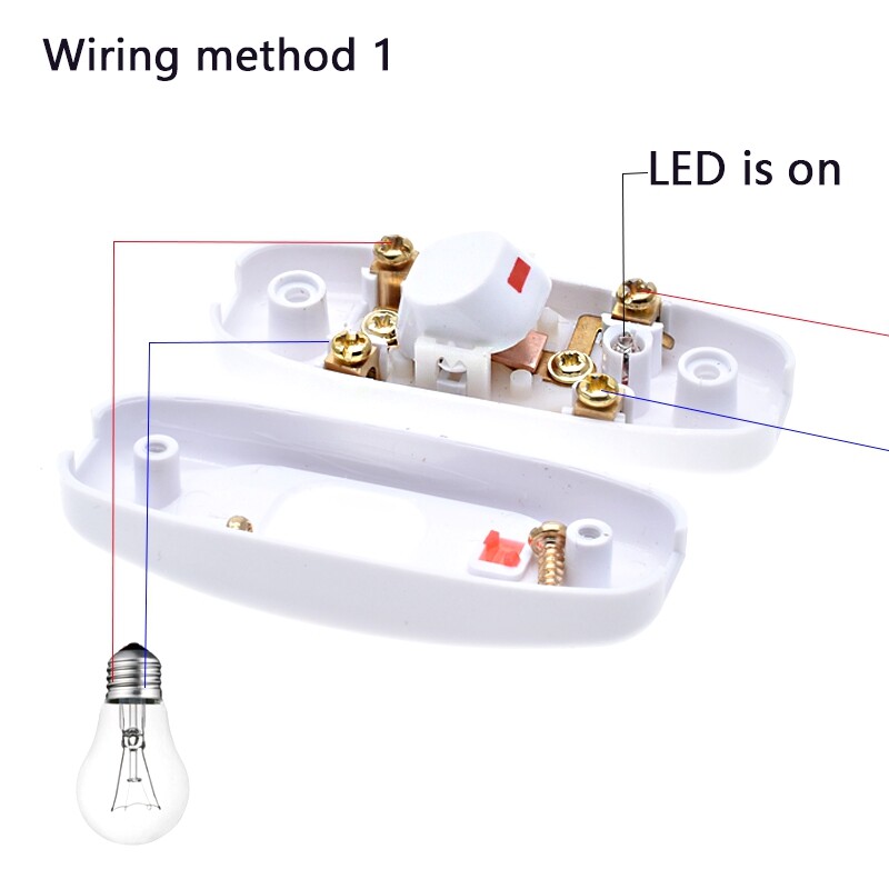 1 cái 240V 10A Inline ON/OFF nút đèn bàn đèn bàn dây Bộ chuyển đổi cáp mới