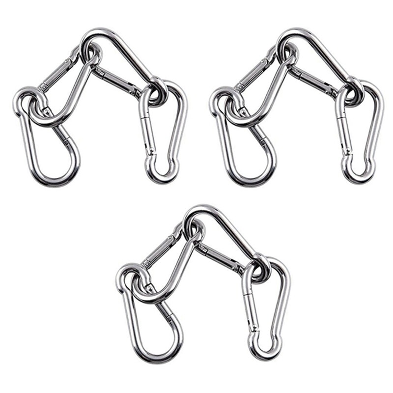 4pcs M6 Spring Snap Hooks Heavy Duty Stainless Steel 304 Swing Set  Accessories Fit For Gym,camping