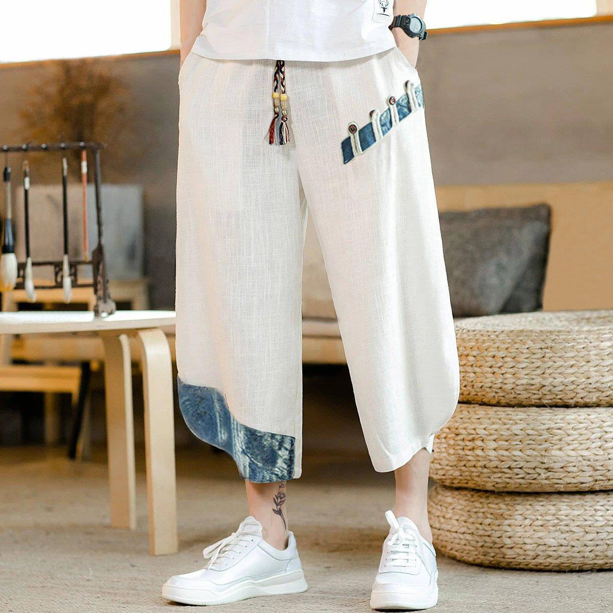 Wide-leg Casual Harem Cropped Pants 