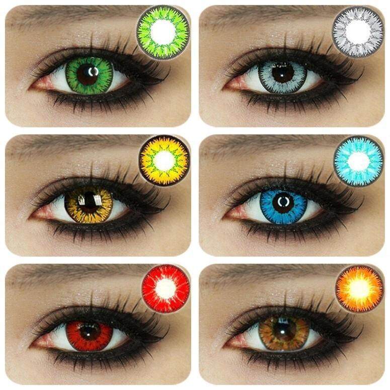 1 Pair Eye Cosmetic Colorful Contact Lens Halloween Cosplay Lenses Crazy Lens