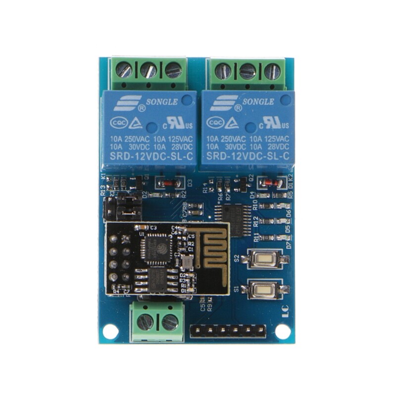Wifi relay module esp8266 iot app controller 2-channel for smart home 12v