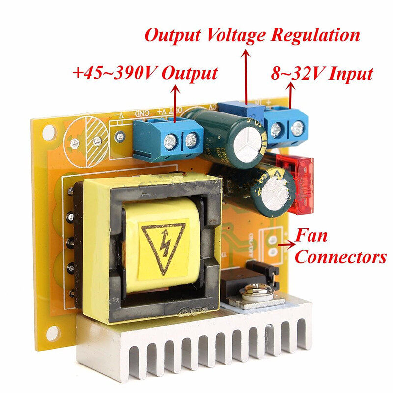 Original DC-DC 8-32V to 45V-390V Step-up Module ZVS High Voltage Capacitor Charge Board