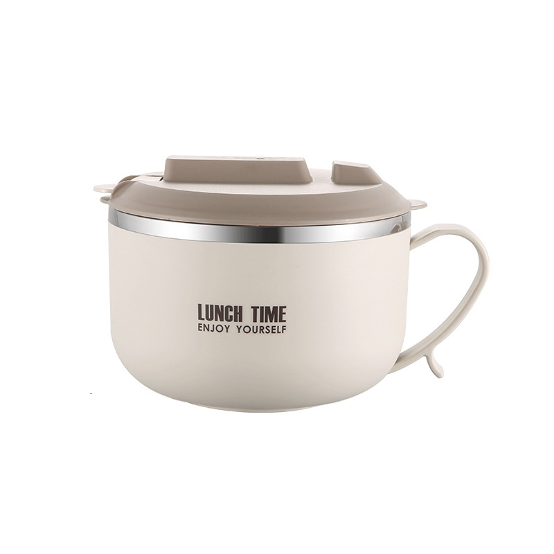 JustLiving 850ml/1.2L Stainless Steel Lunch Box with Cover Portable Korean Instant Noodle Bowl With Lid Heat Insulated Ramen Bowl Premium Food Storage Container