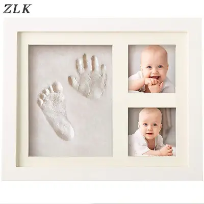 SZR Baby Handprint Footprint Keepsake Kit - Baby Prints Photo Frame for Newborn - Baby Nursery Memory Art Kit Frames - Baby Shower Picture Frames Boys,Girls - Perfect Baby Registry Gift Box