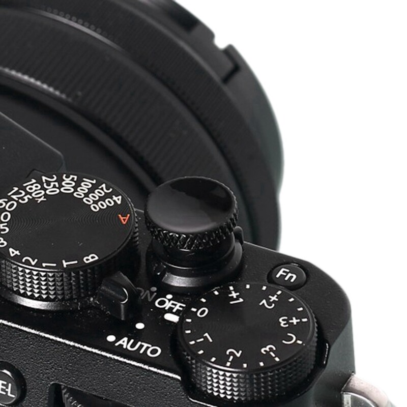 2Pcs Camera Shutter Release Button Metal for Fujifilm Xt30 Xt20 Xt10 Xt3 Xt2 Xpro2 X100F x - Black & Silver