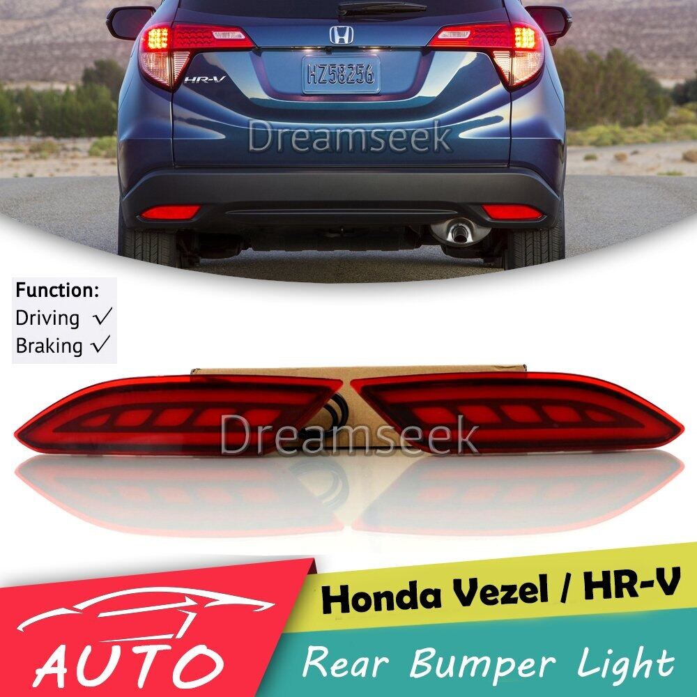 Rear Bumper Tail Light For Honda Vezel HRV 2015 2016 Red LED Reflector