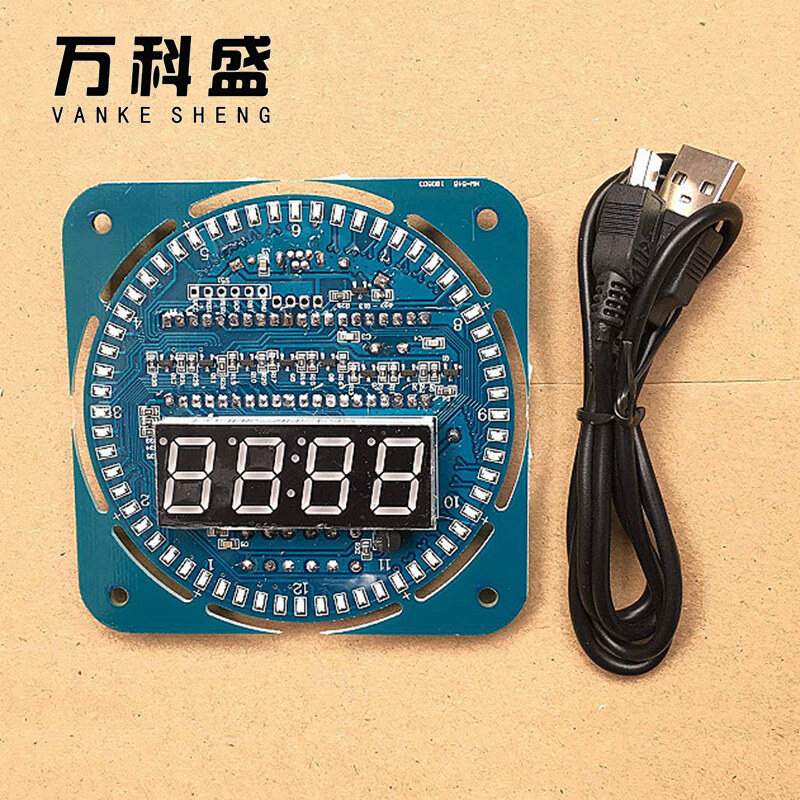 DS1302 creative temperature display clock DIY module rotating LED display electronic clock board
