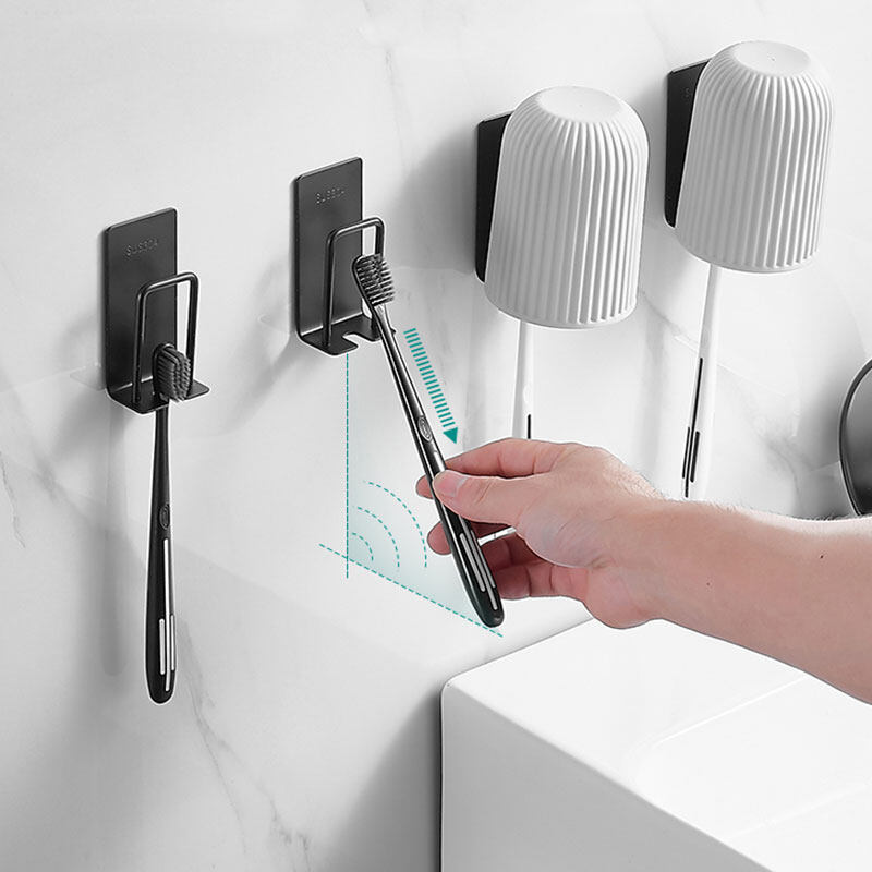 Stainless Steel Toothbrush Holder Multi-function Storage Hooks Wall Mount Toothbrush Toothpaste Holder Rack Bathroom Accessories