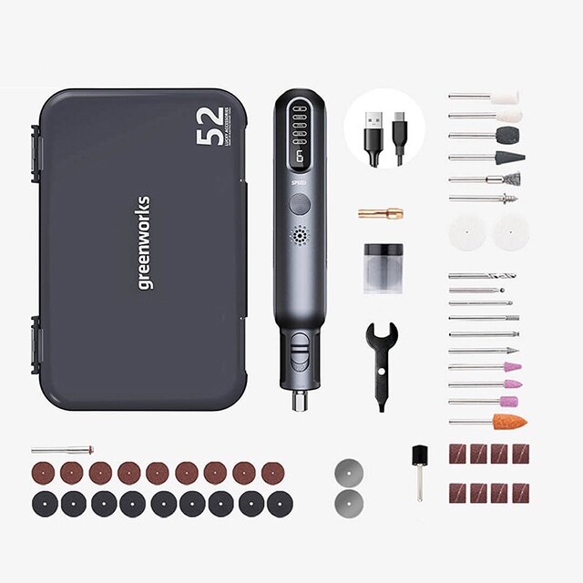YouPin Greenworks Lithium Electric Grinding Set Home Wood Carving Multifuctional Grinder Engraving Electric Drill Power Polishing Tools