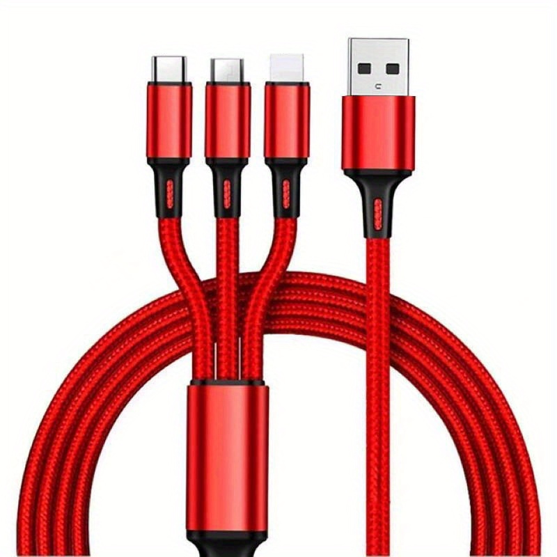 3 trong 1 Dây sạc nhanh phí cáp cho iPhone Android Micro USB Loại C Cáp sạc đa cổng USB nhiều dây sạc USB