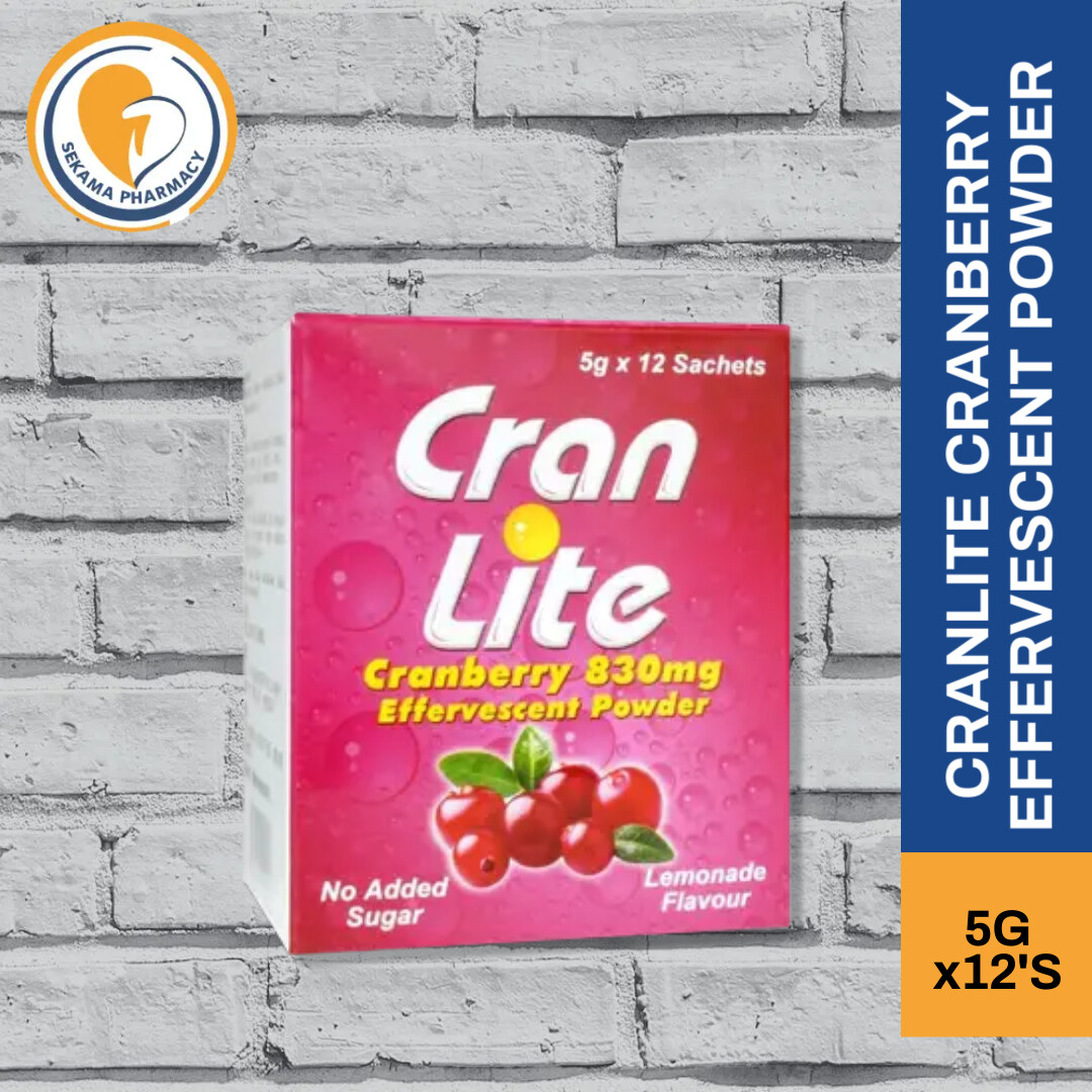 SEKAMA PHARMACY CRANLITE CRANBERRY 830MG EFFERVESCENT POWDER 5G x 12G