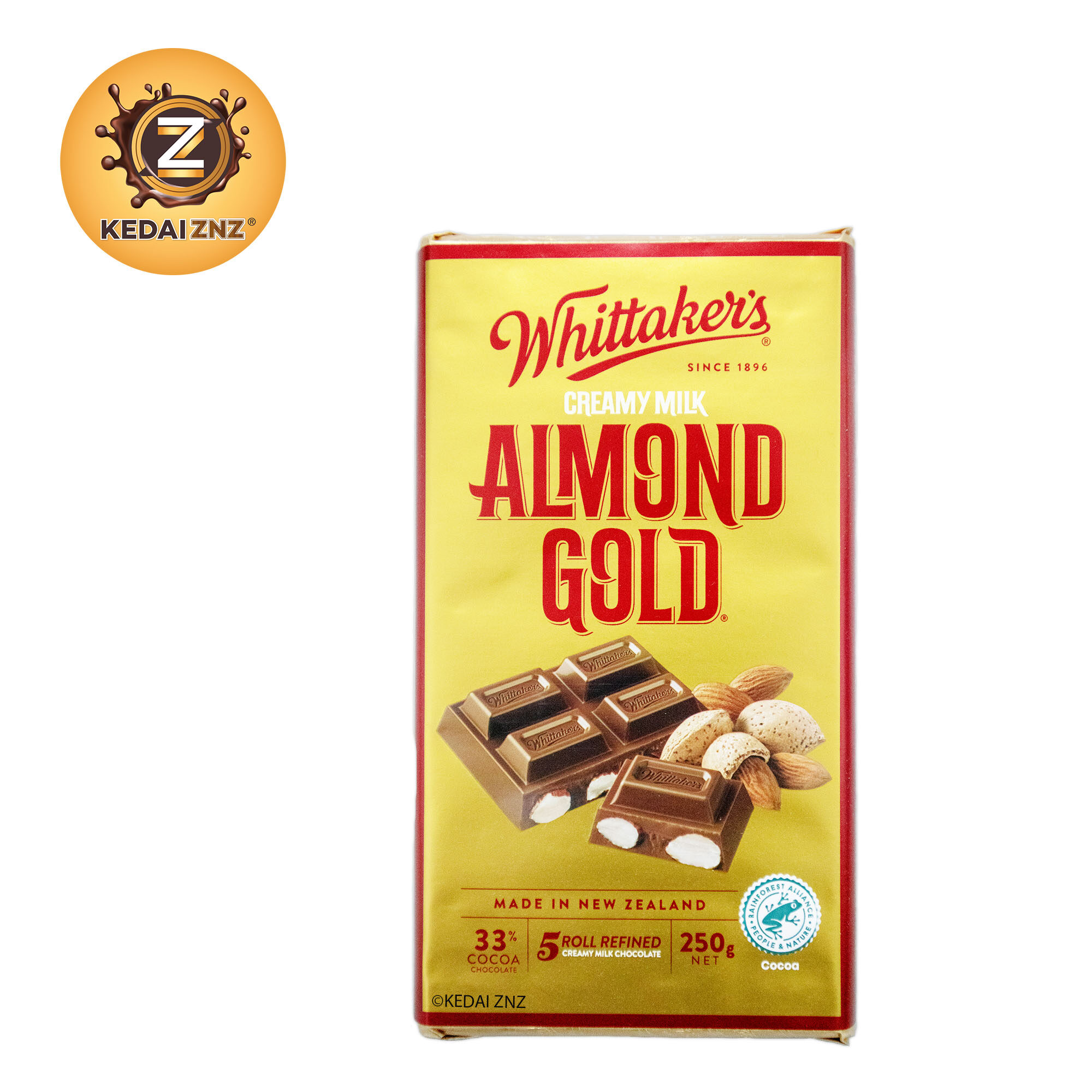 Chocolate Whittakers CREAMY MILK ALMOND GOLD Chocolate Bar 250g Coklat ...