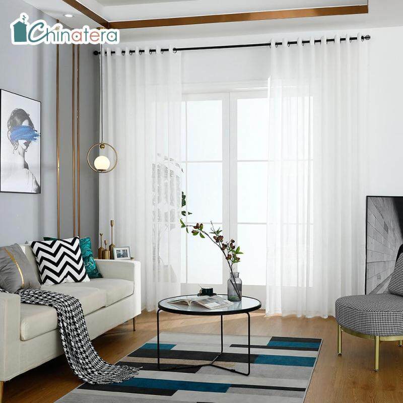 Rèm Cửa Sổ Chinatera Bằng Vải Tuyn, 1 Tấm Rèm Cửa Sổ Trong Mờ Đơn Giản Hiện Đại Cho Phòng Khách Phòng Ngủ