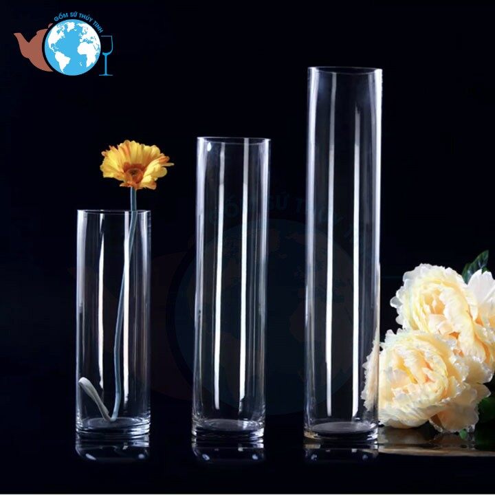 D12cm x h50cm bình bông lọ hoa thủy tinh trang trí