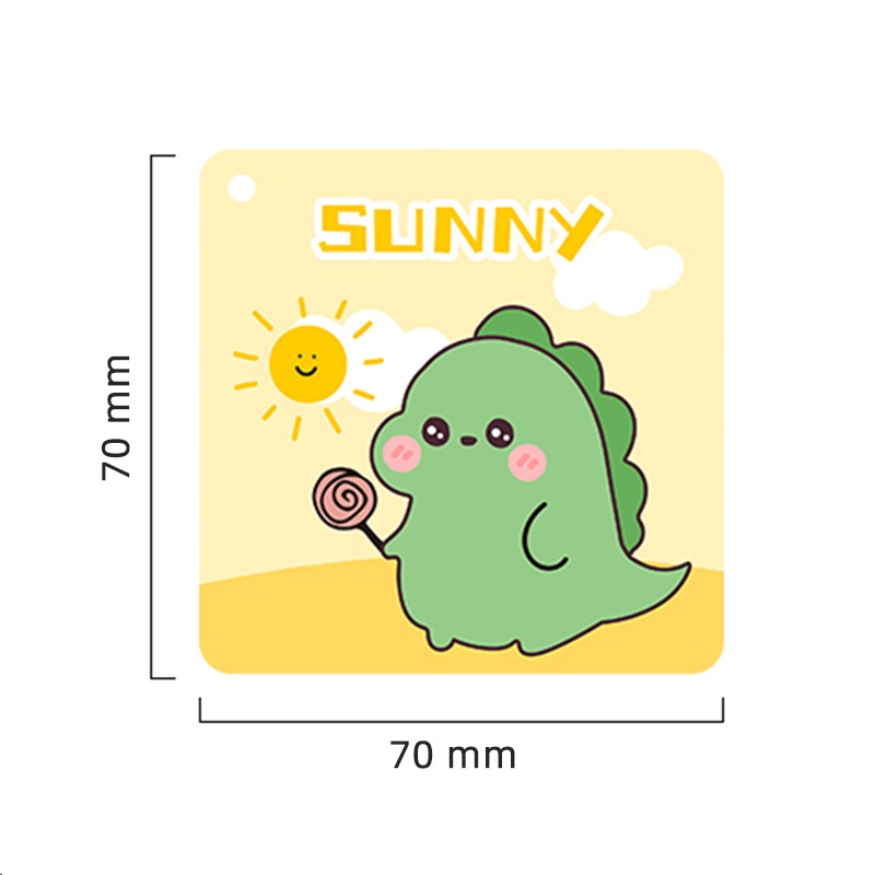 80 Sheets Creative Blank Words Card with Ring Student Cute Cartoon Pocket Card Book