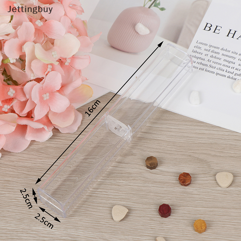 【Jettingbuy】 Flash Sale 1pc pen box plastic transparent case pen holder gift for crystal pen package box