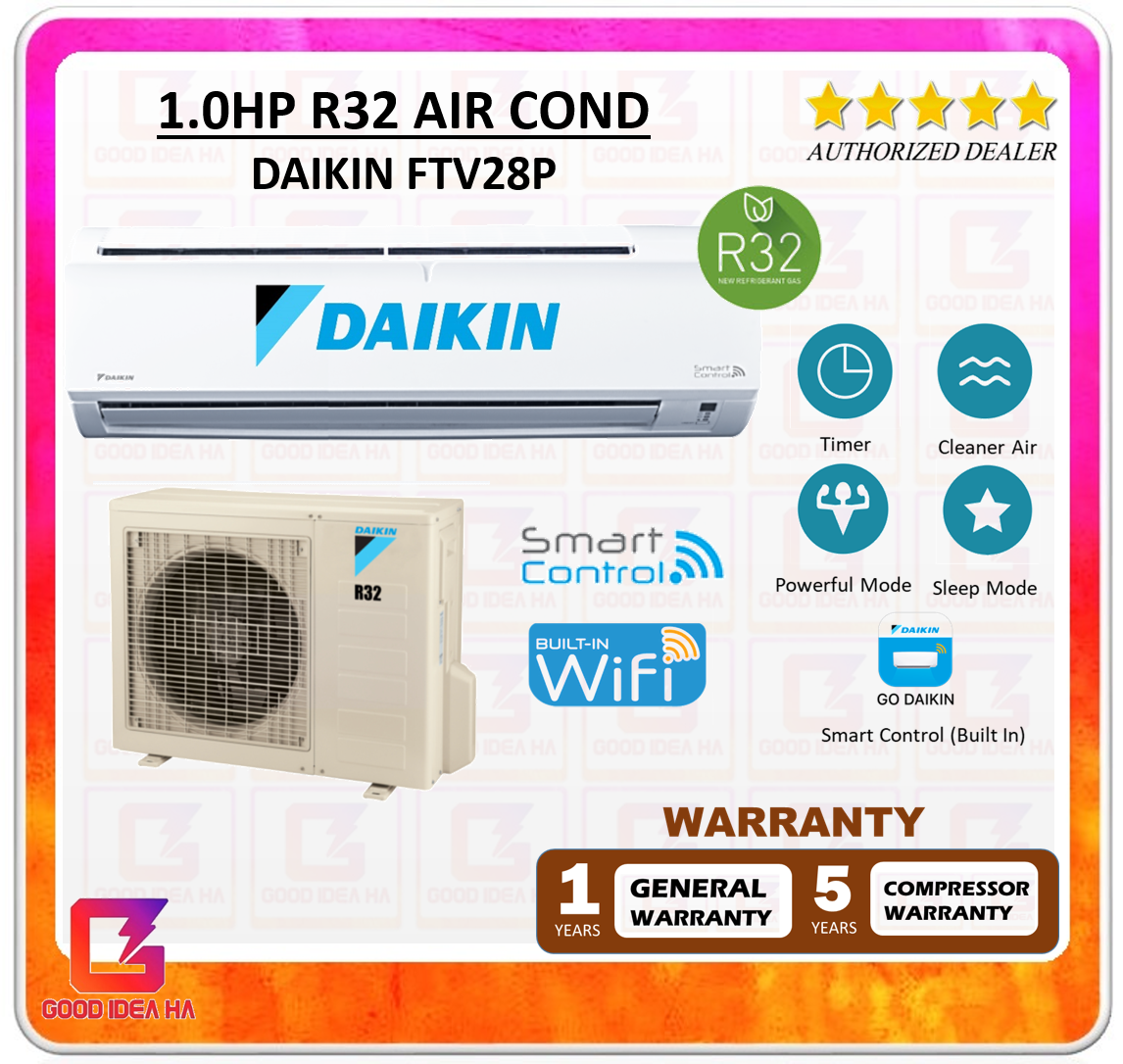 Daikin 1.0hp (WiFi) R32 Non Inverter Wall Mounted Air Conditioner R32 ...