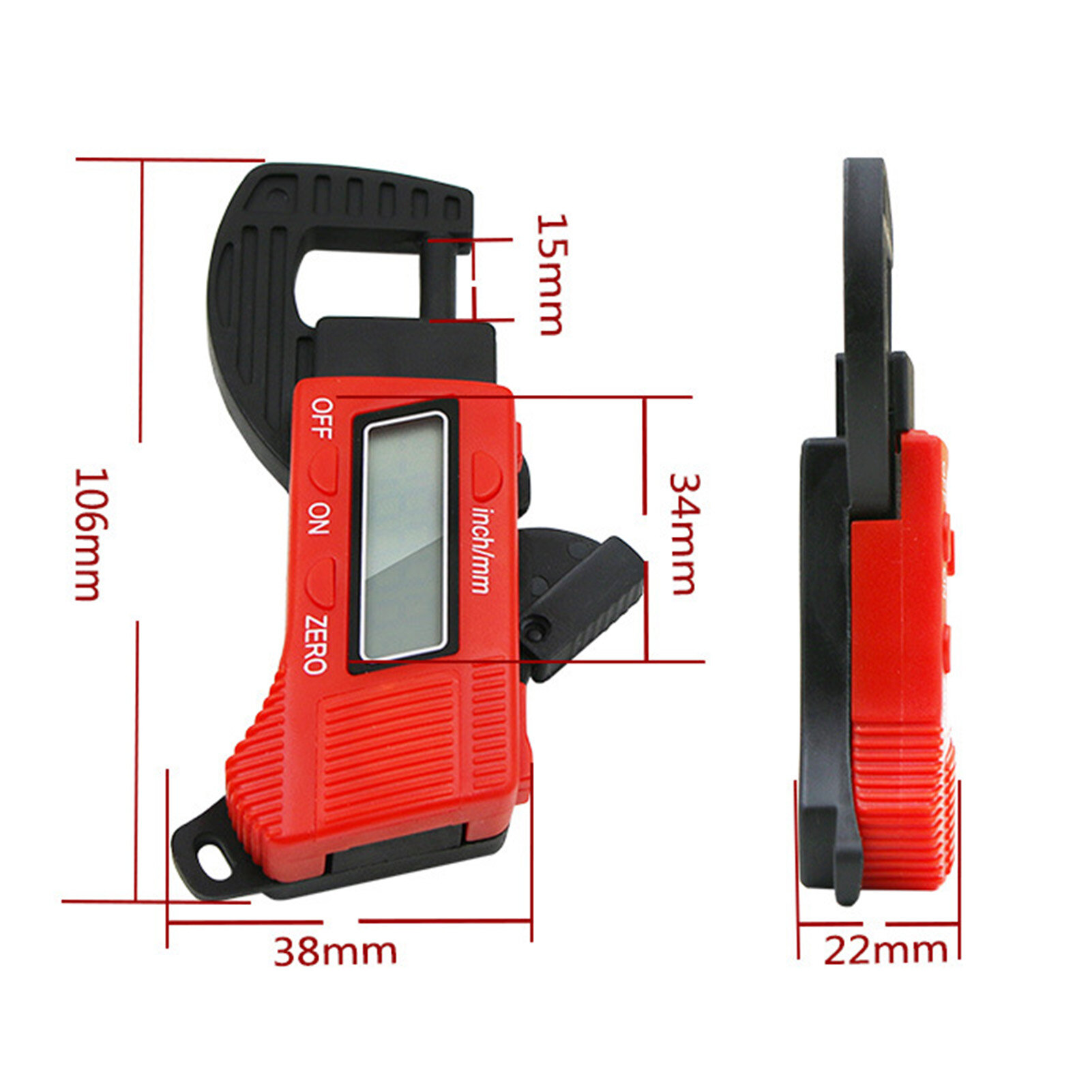 Farfi Portable Digital Display Thickness Gauge Meter Caliper Electronic Measuring Tool