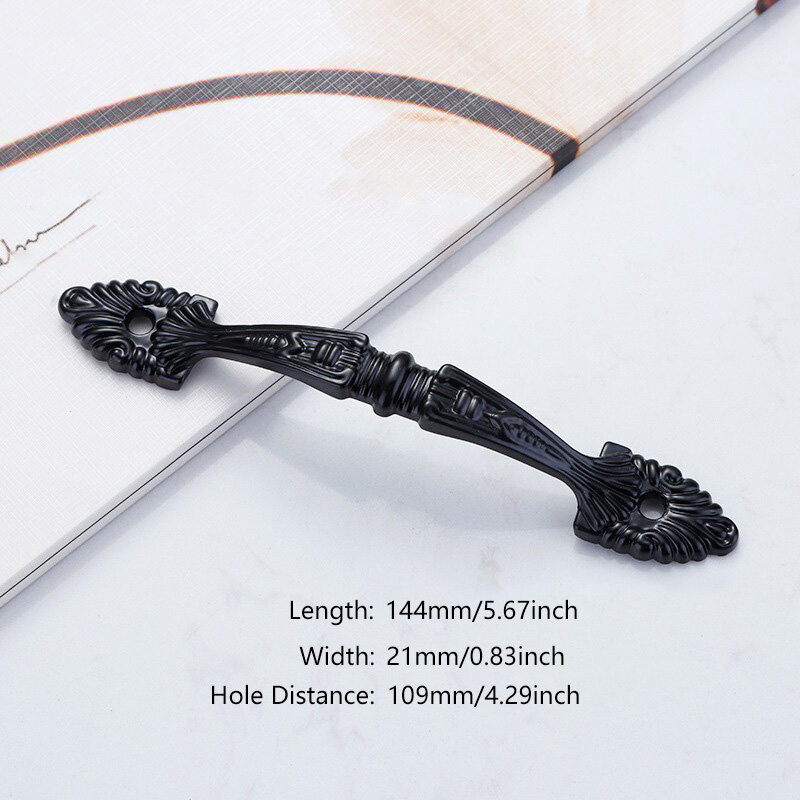 p5u7 1PC Kitchen Cupboard Handle Door Handles Zinc Alloy Drawer Pulls Cabinet Knobs Hardware Home Decor Black Furniture