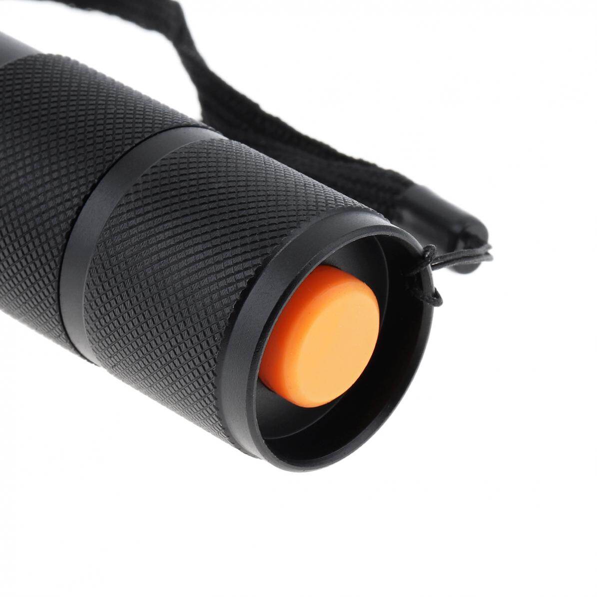 A100 4 Light Modes Red Green Blue White Light LED Flashlight with Adjustable Focus Waterproof for Camping / Hiking / Fishing