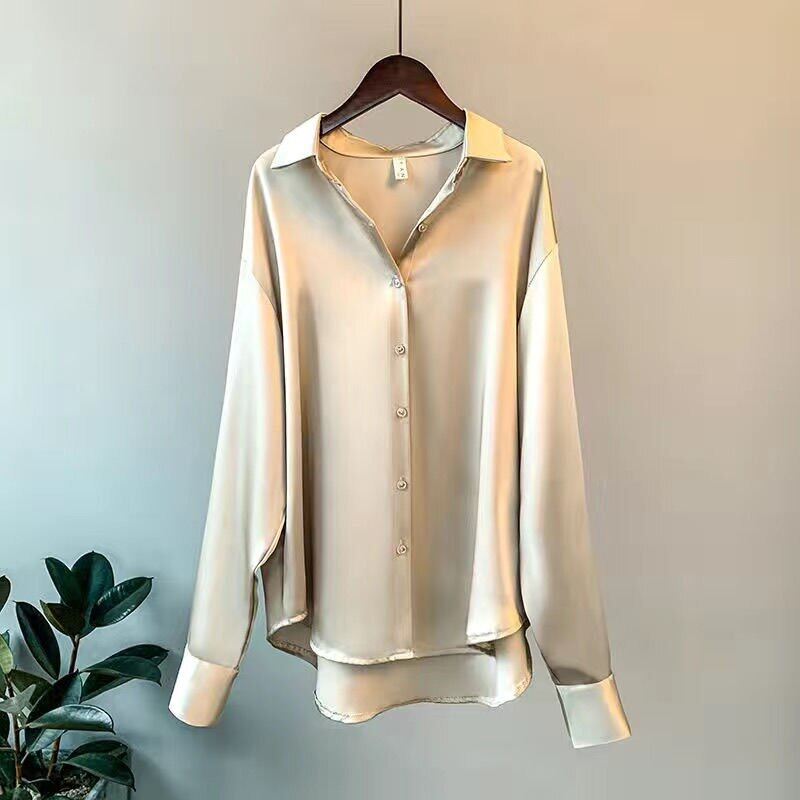 Silk Korean Office Ladies Elegant Shirt 