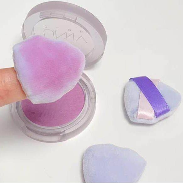 Dorisna Mini Triangle Flocking Powder Puff Velvet Finger Makeup Sponge Compact Setting Powder Blusher Powder Puff
