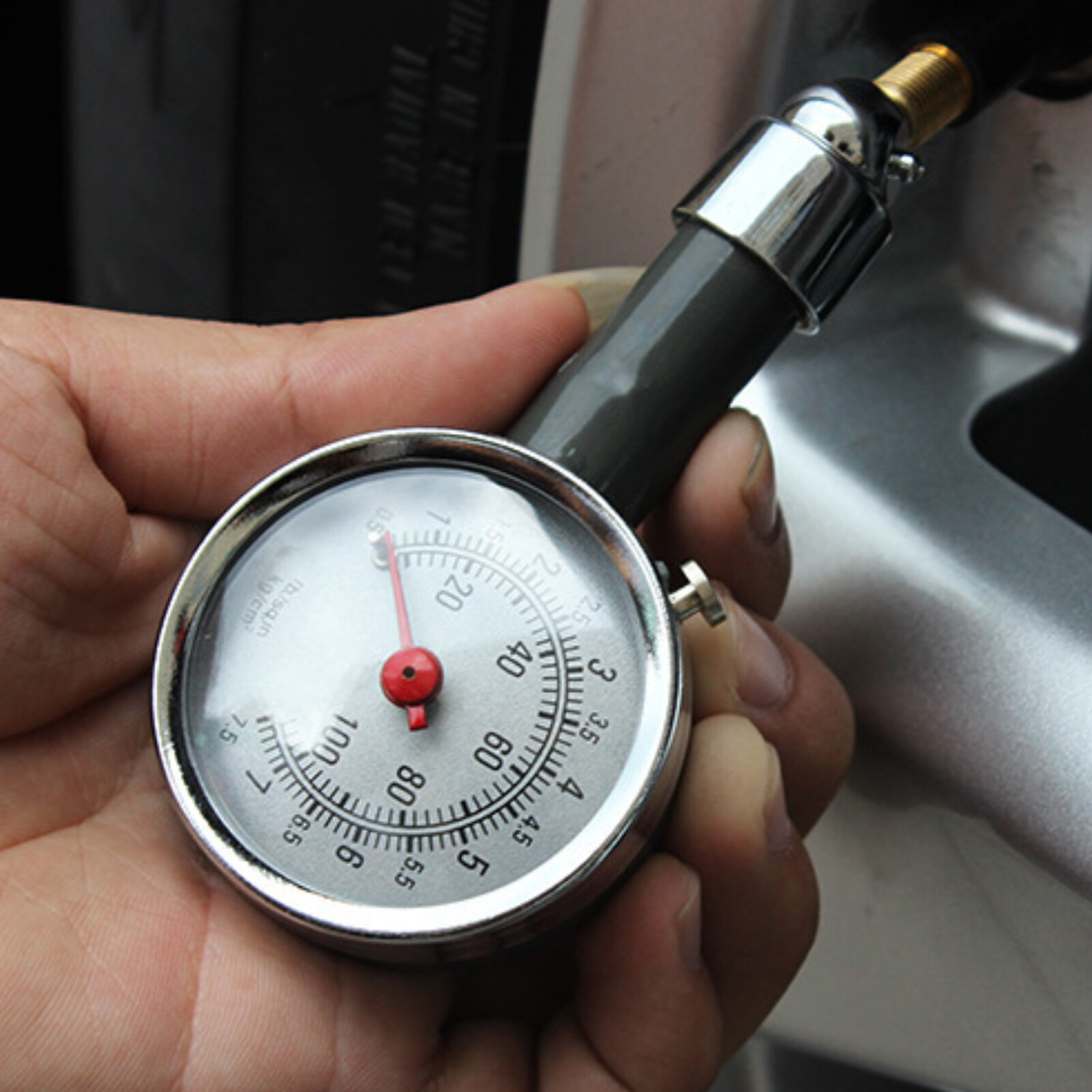 gucanou Stainless Steel Connector Zeroing Valve Premium Movement Sensitive Pointer Deflatable Tire Pressure Gauge 0-100PSI Car Truck Tyre Air Pressure Meter Automotive Tool Tire Pressure Gauge