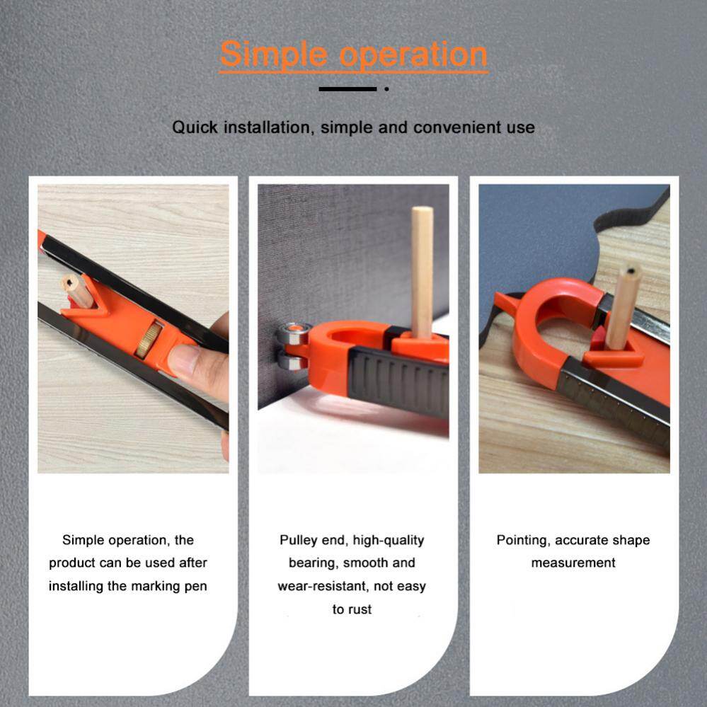 Contour Gauge Scribe Tool Precise Profile Copier Irregular Shape Profile Tool For Woodworking Panel Tiles Laminate Curved Ruler