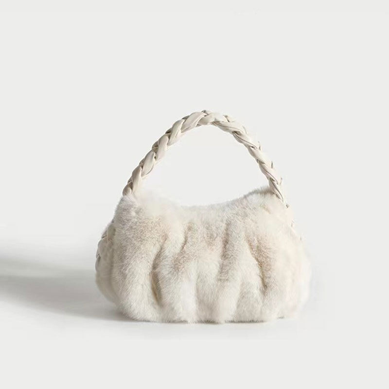 NALLCHEER New bag women's bag niche design cloud bag plush handbag fashion senior sense plush bag