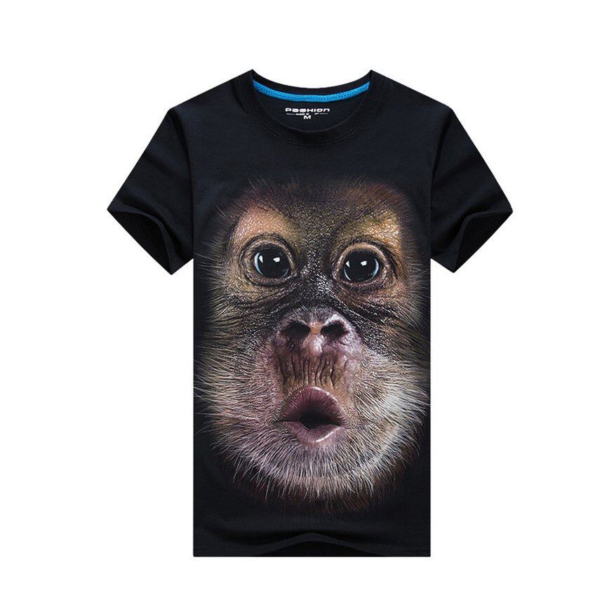 Ubest Men 3D Gorilla Printed Short Sleeve T-Shirts H I P Hop Style Male O Neck Tops