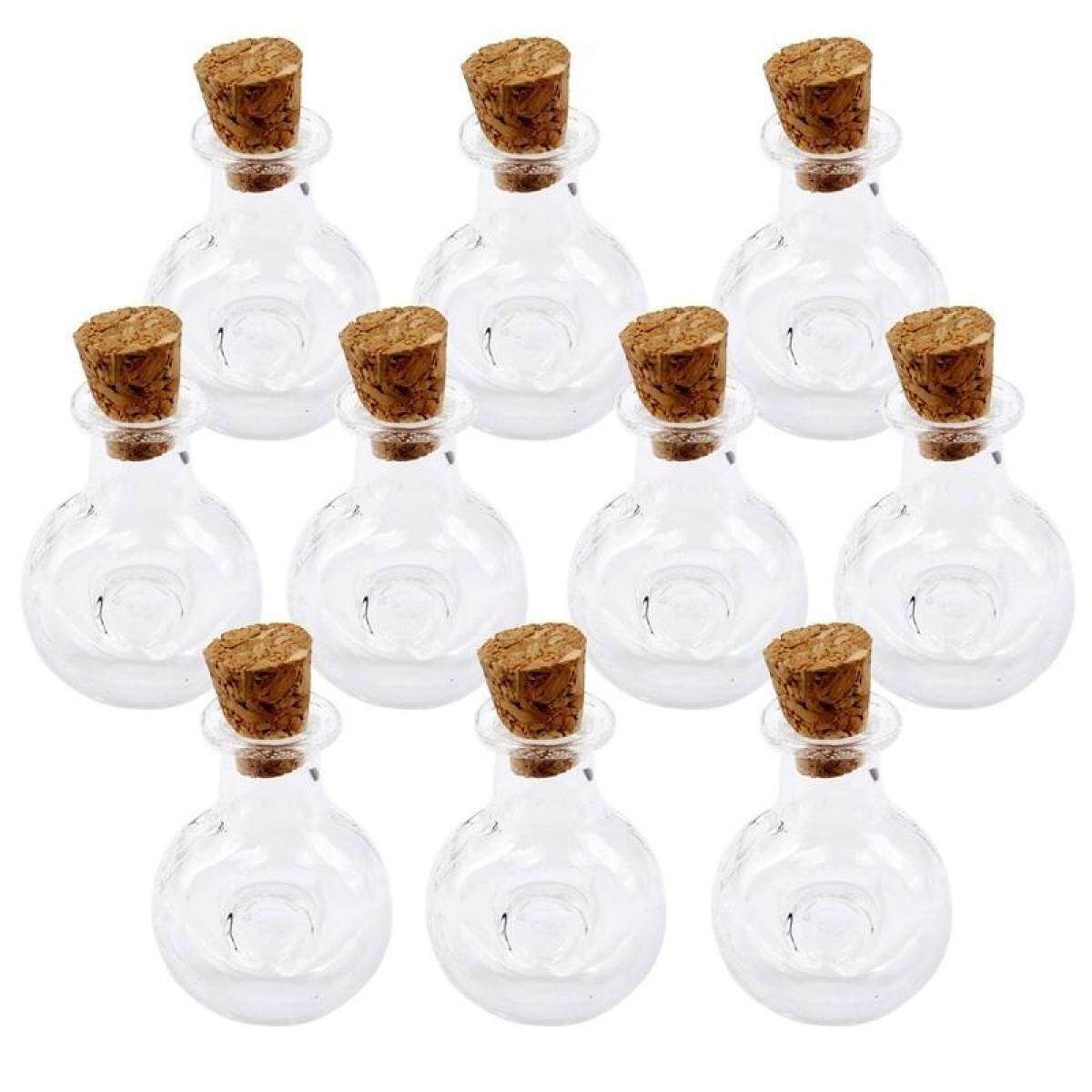 10 Pcs Mini Berharap Botol Oblateness Bentuk Kaca Botol Gabus-Intl
