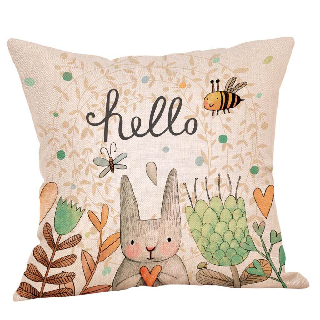 Katun Linen Sarung Bantal Sofa Mobil Bed Pinggang Melemparkan Penutup Bantal Rumah Dekorasi