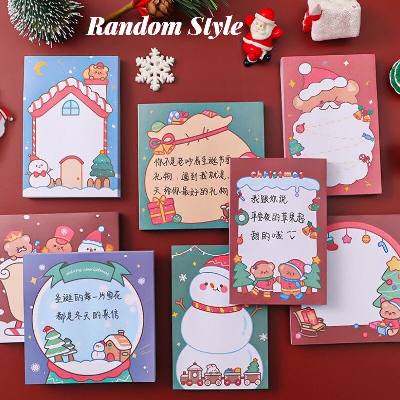 50Sheets Cute Christmas Cartoon Sticky Notes Memo Pads