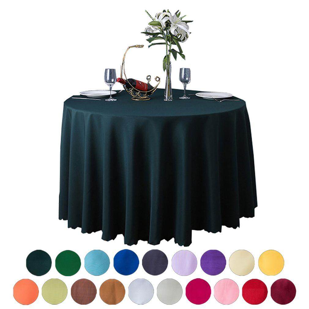 Bigood Round Tablecloth 102 Inch Table Cloths Picnic Covers In Washable Polyester Great For Buffet Parties Holiday Dinner