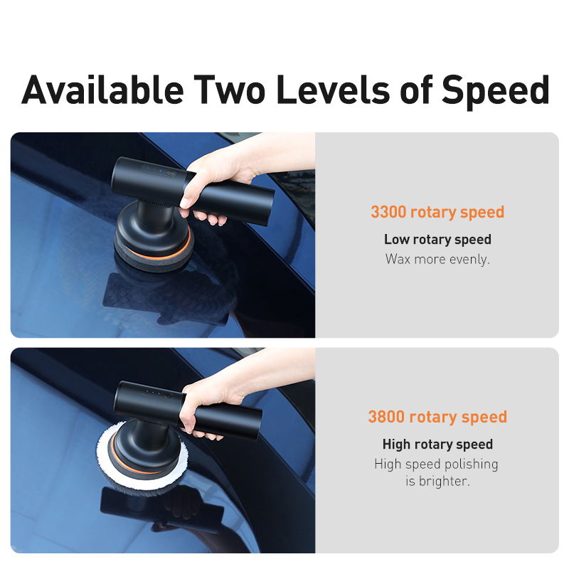 Máy đánh bóng điện ô tô Baseus không dây 3800RPM với 3 miếng đánh bóng-INTL
