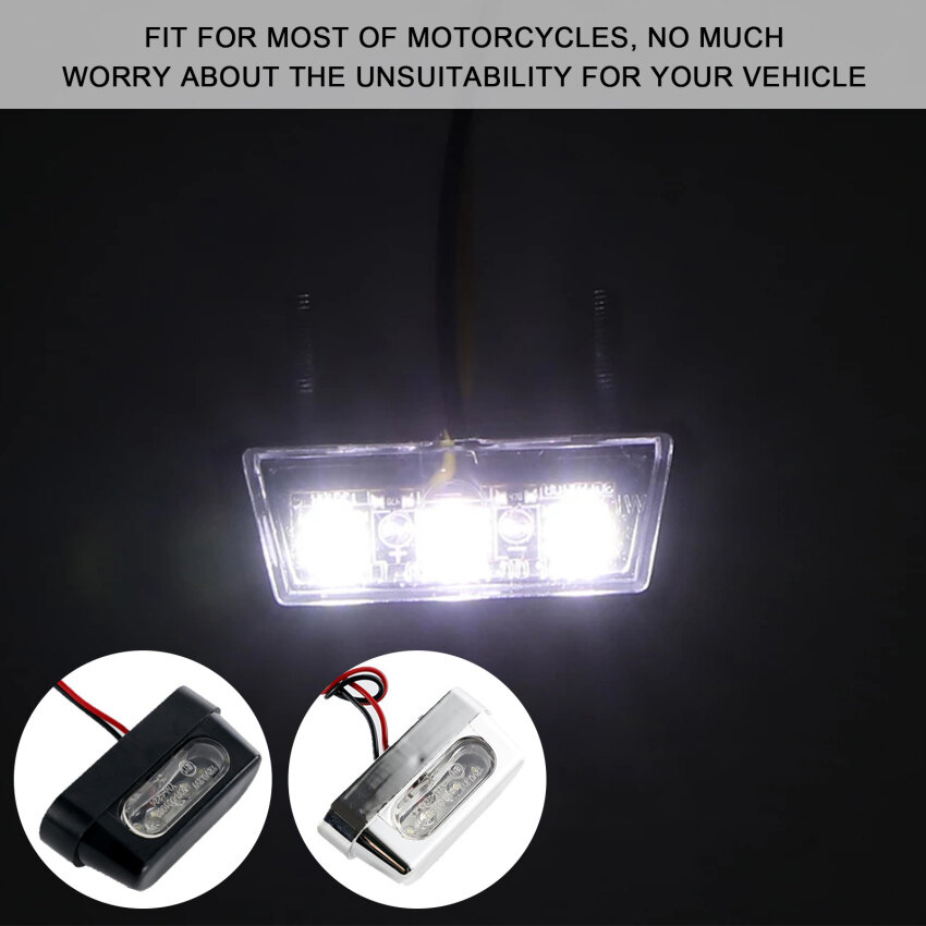 1 PCS 12V Universal LED Motorcycle Tail Brake Rear License Plate Light
