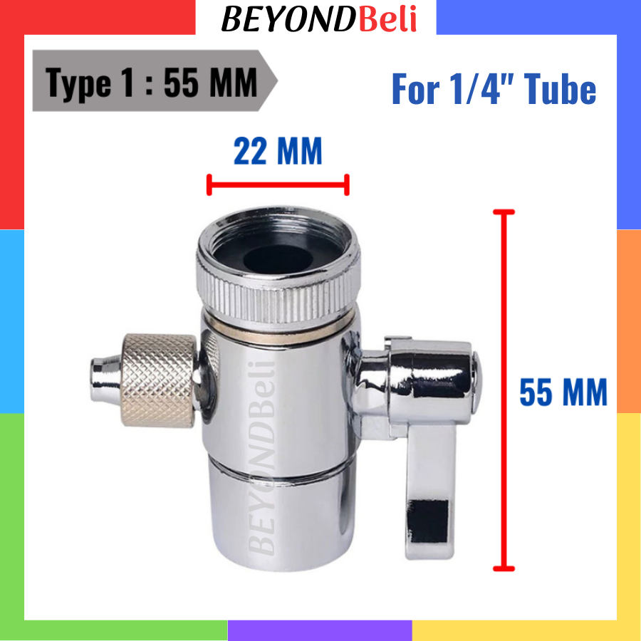 STANDARD ONE WAY Water Filter Diverter For 1/4" Tube Faucet Diverter