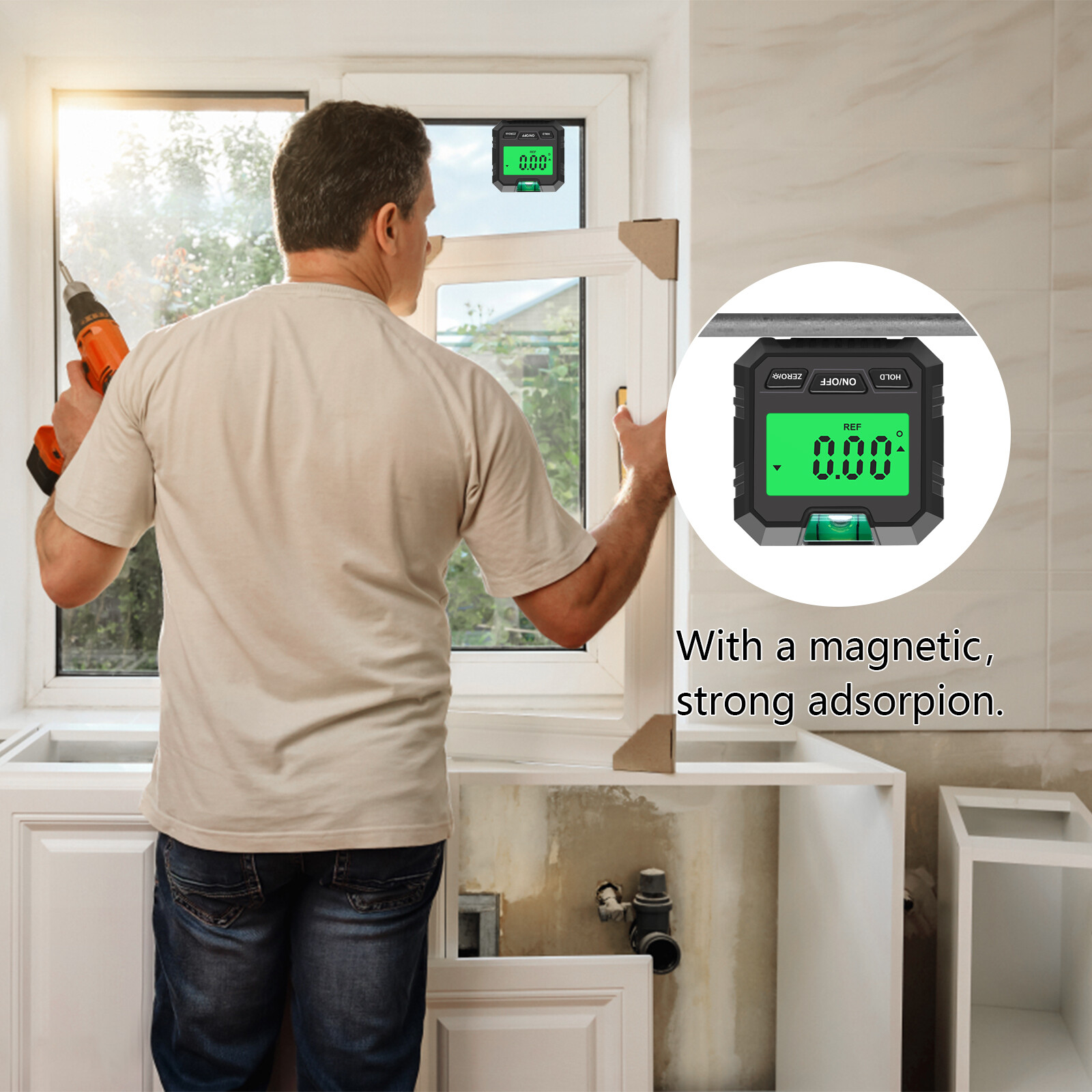 Digital Electronic Level and Angle Gauge, Angle Finder with Magnetic Base, Digital Inclinometer Angle Measuring Tool for Woodworking, Construction and Machinery