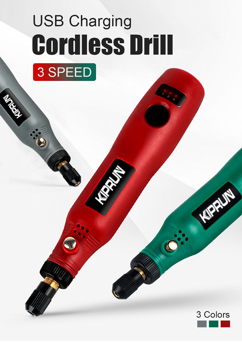 [Ready stock] KIPRUN Mini Cordless Drill Power Tools Electric 3.6V Drill Grinder Grinding Accessories Set Wireless Engraving Pen For  For Jewelry Glass Wood Cutting Grinding Polishing With HSS Saw Blade / Felt Wheel / Twisy Drill Bits / Grinding Stone