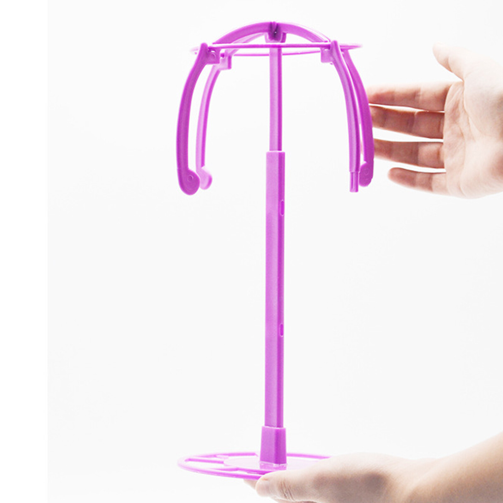 Wig Stands Folding Display Portable Multifunctional Ajustable Wig Stands for Hat Durable Wig Hat