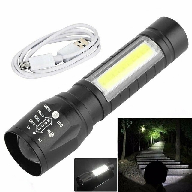 Portable Flashlight Strong Light High-power Rechargeable Zoom Highlight Tactical Flashlight Outdoor Lighting LED Flashlight